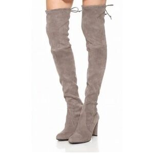 STUART WEITZMAN TAUPE OVER KNEE BOOTIES